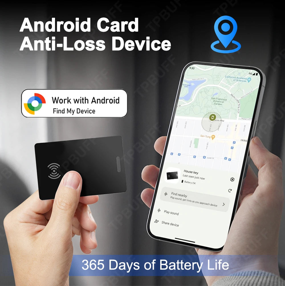 Wallet Anti-loss Card Google GPS Tracking android Smart Location Tag with Google Find Hub tracker Wireless charger Key Finder